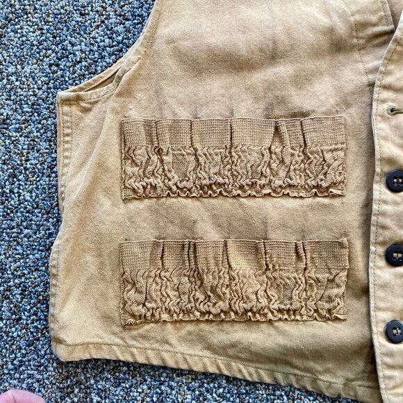 Vintage Hunting Vest Tan Canvas Shotgun Upland Bird Hunting - Picture 5 of 7